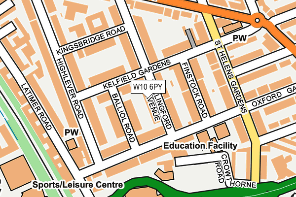 W10 6PY map - OS OpenMap – Local (Ordnance Survey)