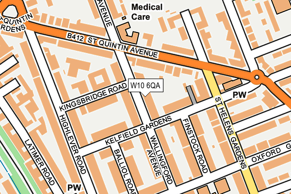 W10 6QA map - OS OpenMap – Local (Ordnance Survey)