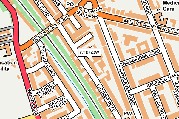 W10 6QW map - OS OpenMap – Local (Ordnance Survey)