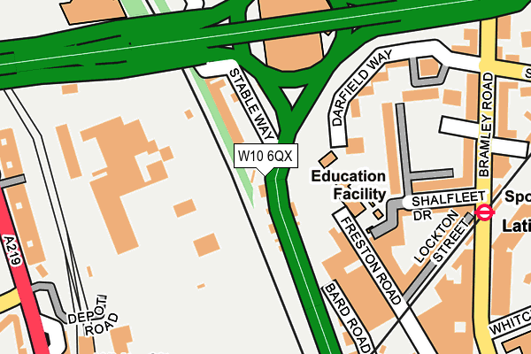 W10 6QX map - OS OpenMap – Local (Ordnance Survey)