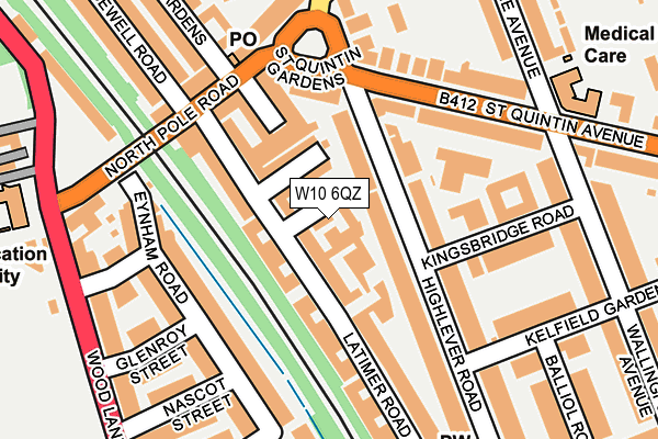 W10 6QZ map - OS OpenMap – Local (Ordnance Survey)