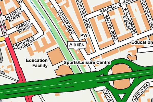 W10 6RA map - OS OpenMap – Local (Ordnance Survey)