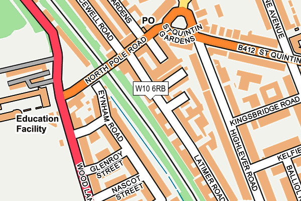 W10 6RB map - OS OpenMap – Local (Ordnance Survey)