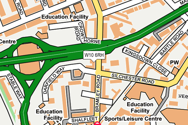 W10 6RH map - OS OpenMap – Local (Ordnance Survey)