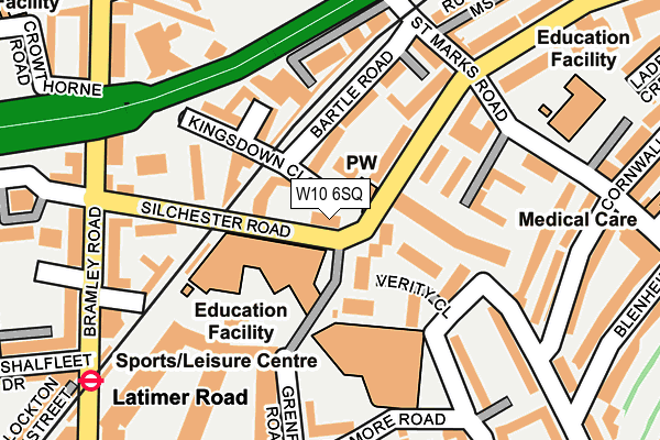 W10 6SQ map - OS OpenMap – Local (Ordnance Survey)