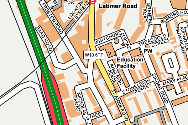 W10 6TF map - OS OpenMap – Local (Ordnance Survey)