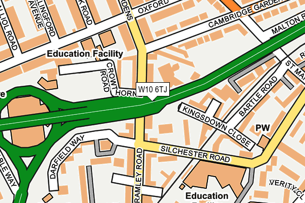 W10 6TJ map - OS OpenMap – Local (Ordnance Survey)