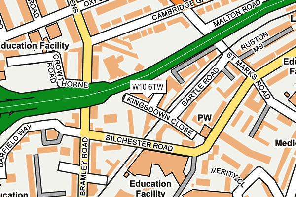 W10 6TW map - OS OpenMap – Local (Ordnance Survey)