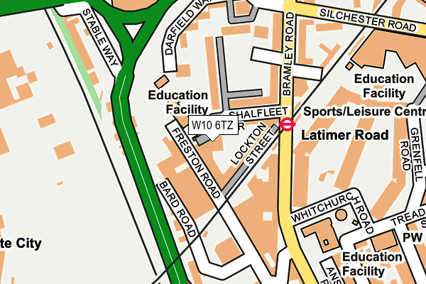 W10 6TZ map - OS OpenMap – Local (Ordnance Survey)