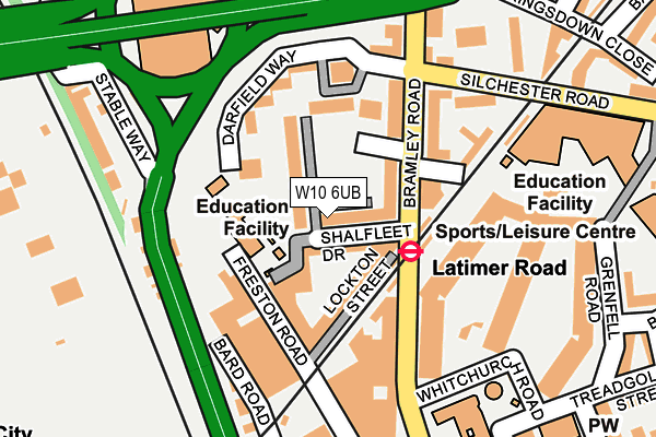 W10 6UB map - OS OpenMap – Local (Ordnance Survey)
