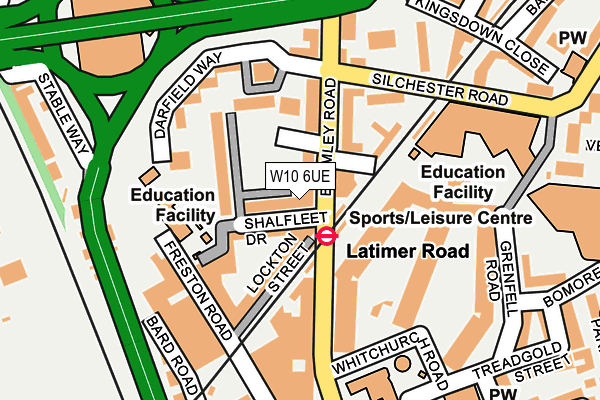 W10 6UE map - OS OpenMap – Local (Ordnance Survey)