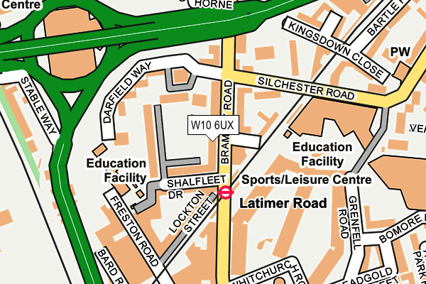 W10 6UX map - OS OpenMap – Local (Ordnance Survey)