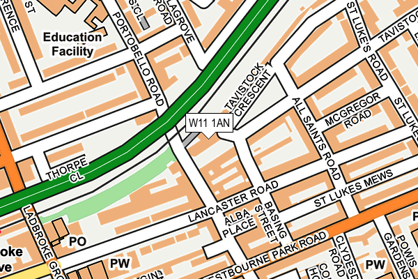 W11 1AN map - OS OpenMap – Local (Ordnance Survey)