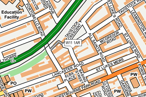 W11 1AR map - OS OpenMap – Local (Ordnance Survey)