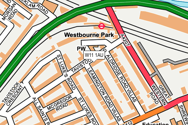 W11 1AU map - OS OpenMap – Local (Ordnance Survey)