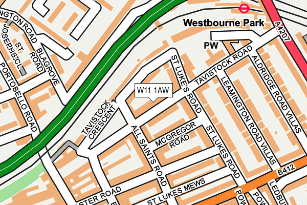 W11 1AW map - OS OpenMap – Local (Ordnance Survey)