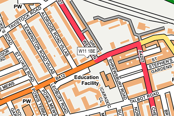 W11 1BE map - OS OpenMap – Local (Ordnance Survey)