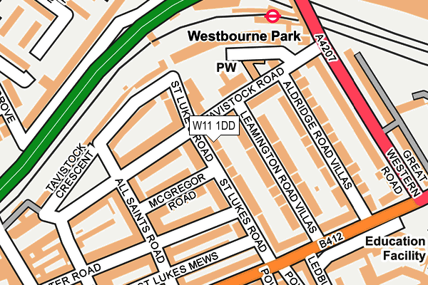 W11 1DD map - OS OpenMap – Local (Ordnance Survey)