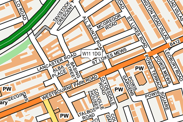 W11 1DG map - OS OpenMap – Local (Ordnance Survey)