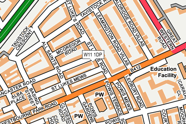 W11 1DP map - OS OpenMap – Local (Ordnance Survey)