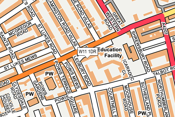 W11 1DR map - OS OpenMap – Local (Ordnance Survey)