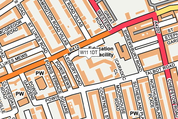 W11 1DT map - OS OpenMap – Local (Ordnance Survey)