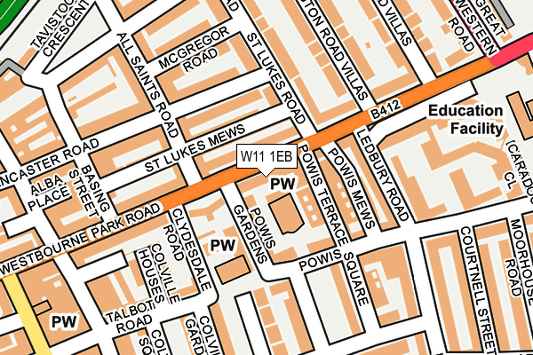 W11 1EB map - OS OpenMap – Local (Ordnance Survey)