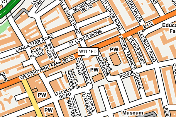 W11 1ED map - OS OpenMap – Local (Ordnance Survey)