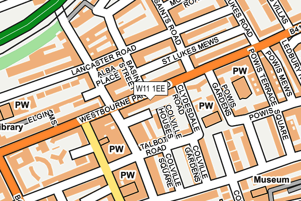 W11 1EE map - OS OpenMap – Local (Ordnance Survey)