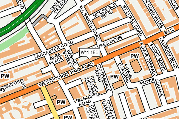 W11 1EL map - OS OpenMap – Local (Ordnance Survey)