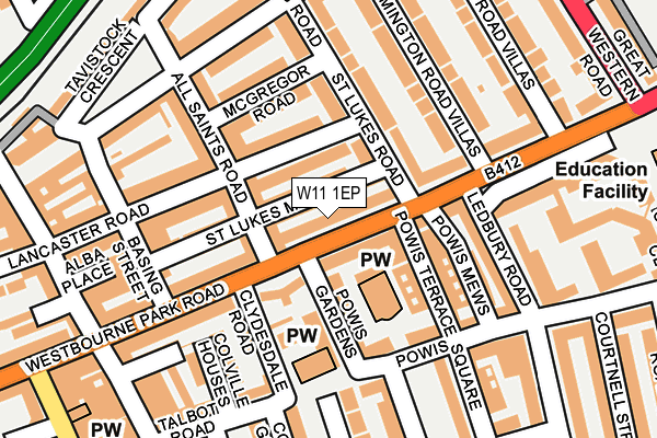 W11 1EP map - OS OpenMap – Local (Ordnance Survey)