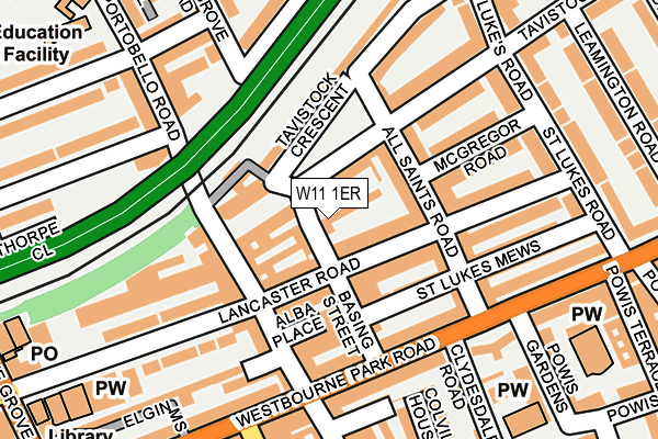 W11 1ER map - OS OpenMap – Local (Ordnance Survey)