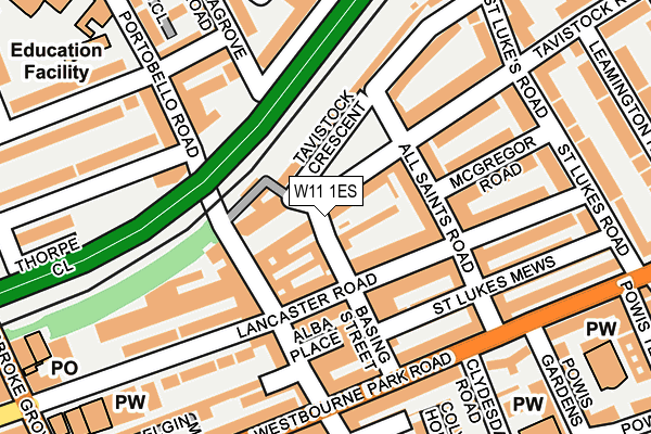 W11 1ES map - OS OpenMap – Local (Ordnance Survey)