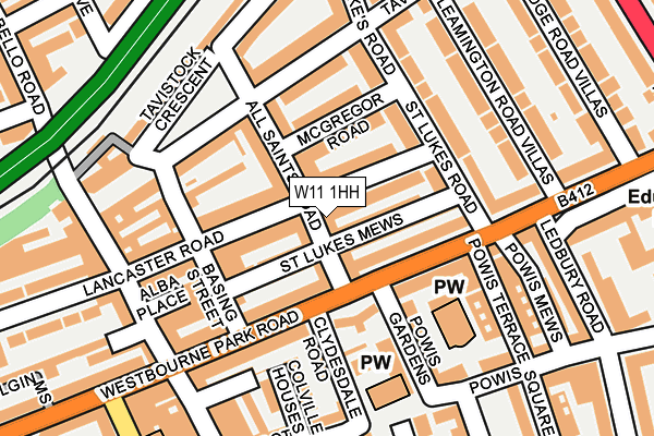 W11 1HH map - OS OpenMap – Local (Ordnance Survey)