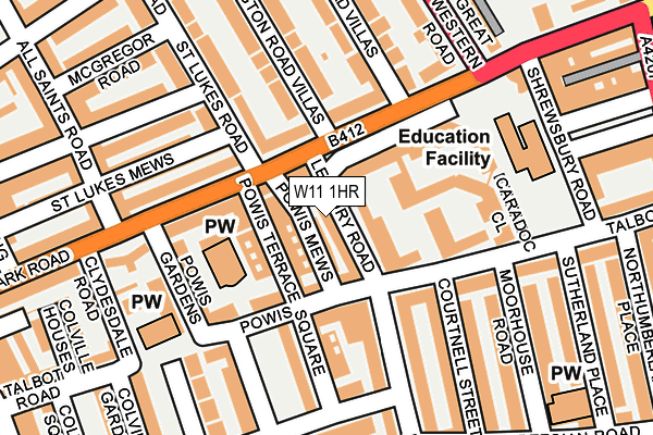 W11 1HR map - OS OpenMap – Local (Ordnance Survey)