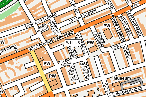W11 1JB map - OS OpenMap – Local (Ordnance Survey)
