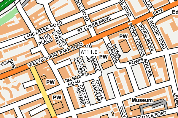 W11 1JE map - OS OpenMap – Local (Ordnance Survey)