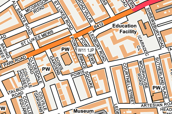 W11 1JP map - OS OpenMap – Local (Ordnance Survey)