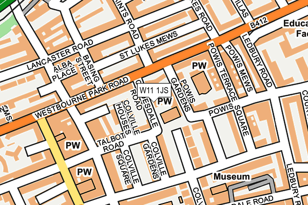 W11 1JS map - OS OpenMap – Local (Ordnance Survey)