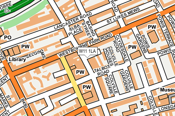 W11 1LA map - OS OpenMap – Local (Ordnance Survey)