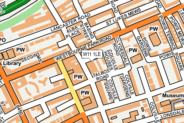 W11 1LE map - OS OpenMap – Local (Ordnance Survey)