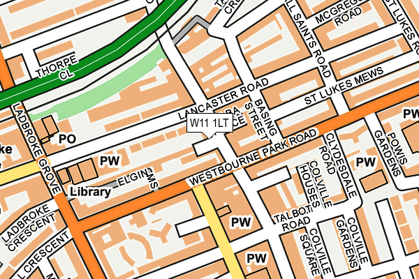 W11 1LT map - OS OpenMap – Local (Ordnance Survey)