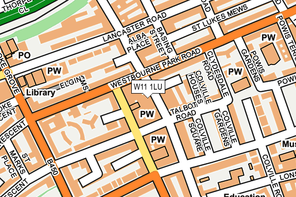 W11 1LU map - OS OpenMap – Local (Ordnance Survey)