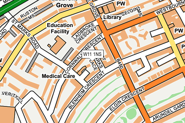W11 1NS map - OS OpenMap – Local (Ordnance Survey)
