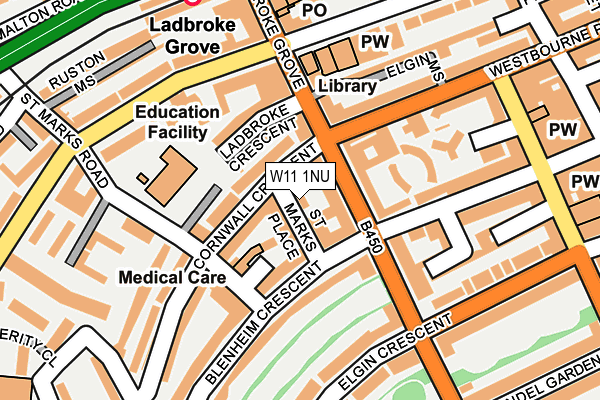 W11 1NU map - OS OpenMap – Local (Ordnance Survey)