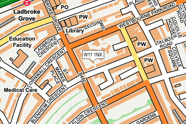 W11 1NX map - OS OpenMap – Local (Ordnance Survey)