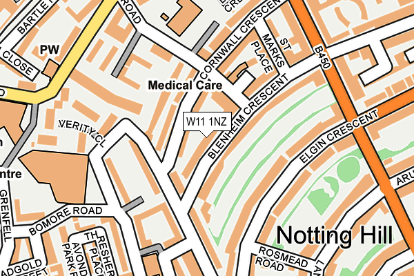 W11 1NZ map - OS OpenMap – Local (Ordnance Survey)