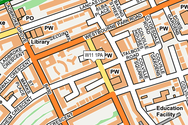 W11 1PA map - OS OpenMap – Local (Ordnance Survey)