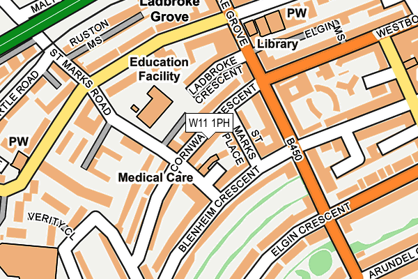 W11 1PH map - OS OpenMap – Local (Ordnance Survey)