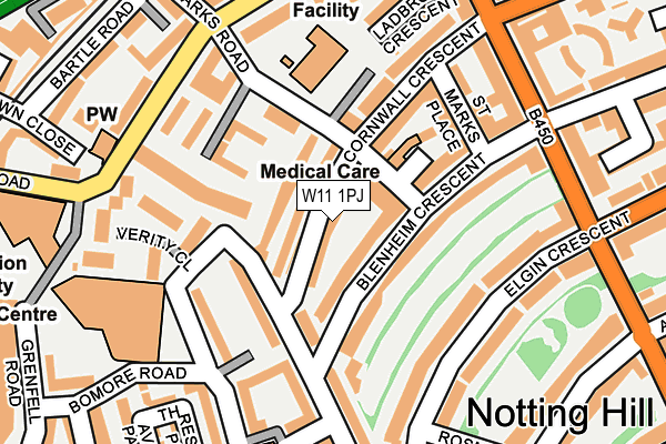 W11 1PJ map - OS OpenMap – Local (Ordnance Survey)